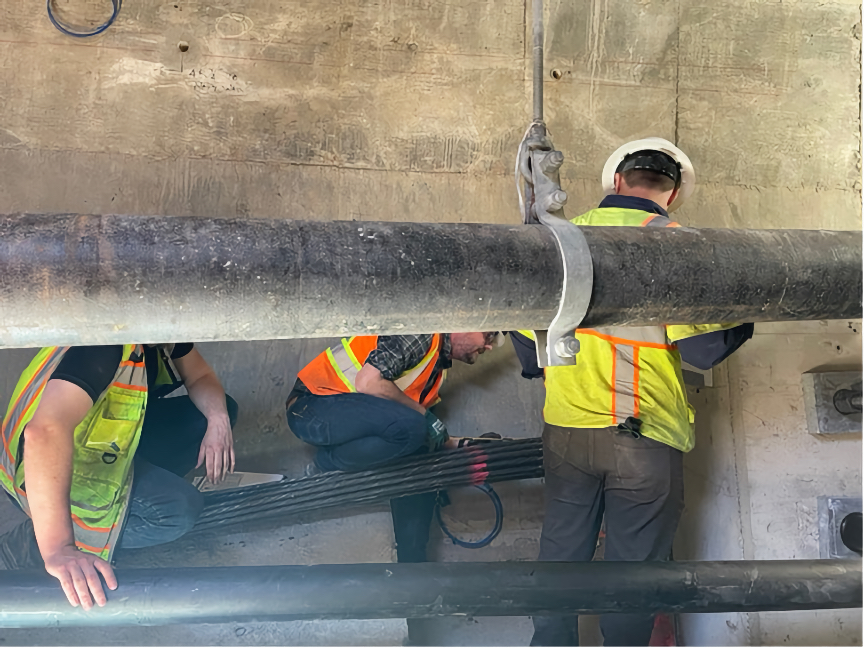 SDOT High bridge repair Steel cable tensioning underway Westside